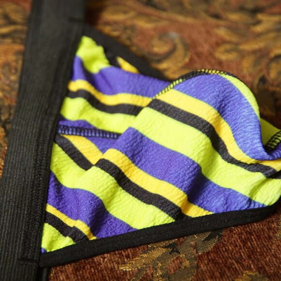 Mens Colored Stripes Print Thong Gstring Handmade - Picture 4 of 5